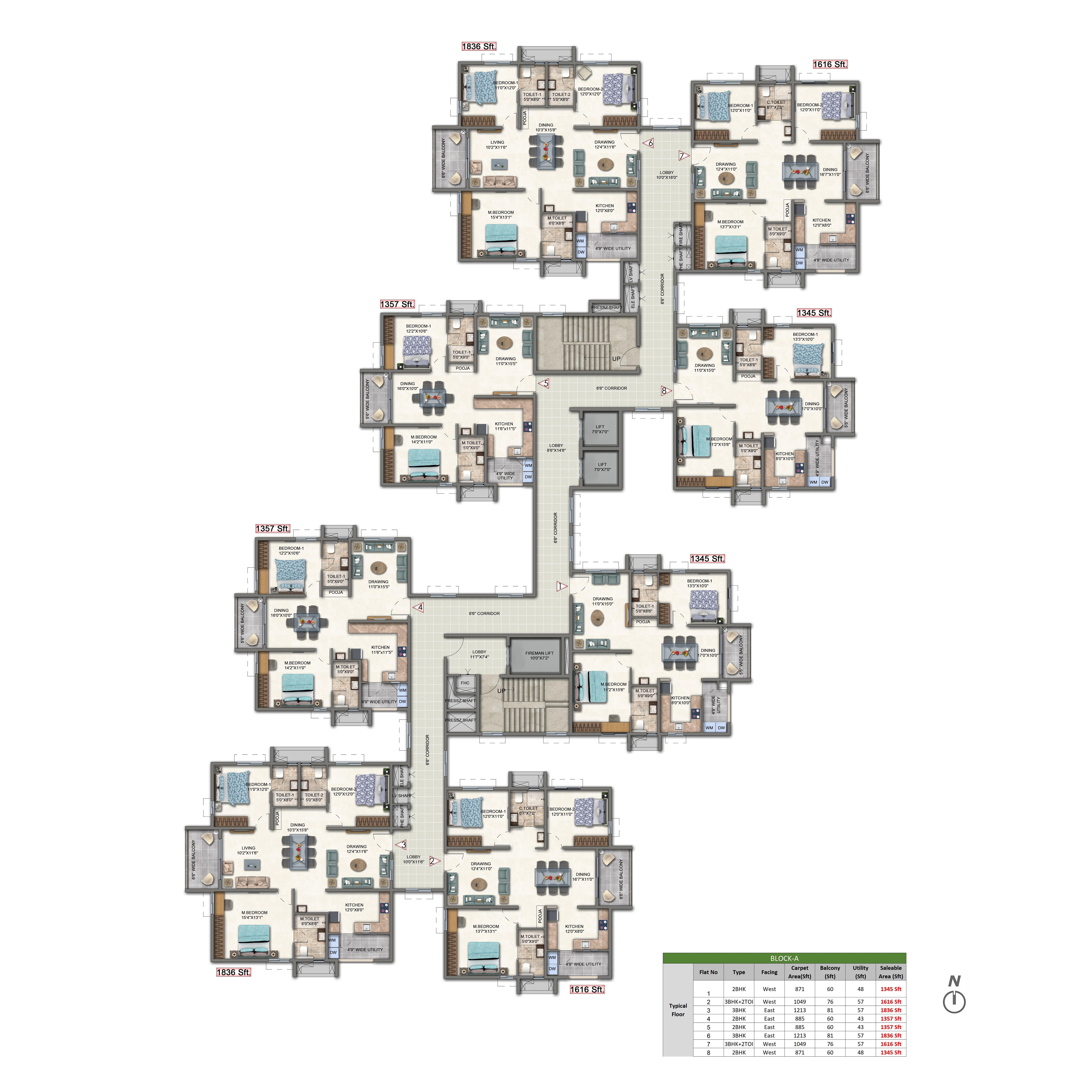 Ready to move 2 BHK in Aparna cyber heights